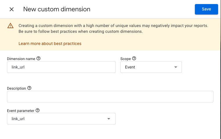 Creating a Custom Dimension in GA4: Defining the "link_url" event parameter allows you to track specific link interactions, enabling more detailed analysis of user behavior on your site. Follow best practices to ensure your reports remain meaningful and actionable.