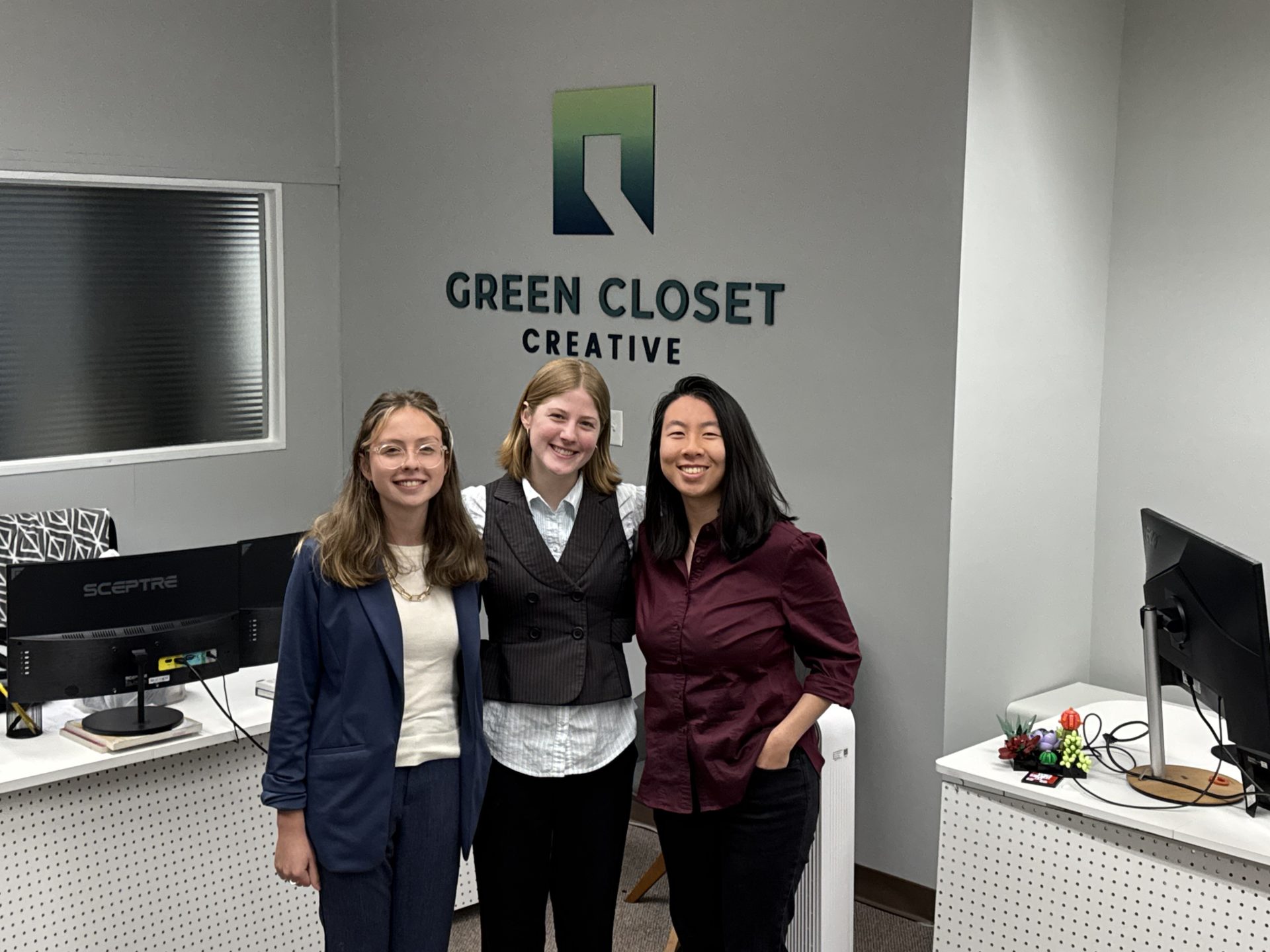 photo of our summer interns in the office