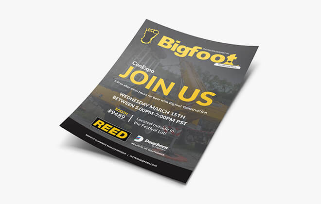 Printed flyer designed for trade show and manufacturing promotion