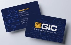 Modern industrial business cards for electronics manufacturing firm